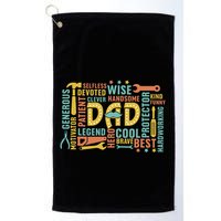 Retro Happy FatherS Day Dad Tools Best Dad Ever Golf Towel