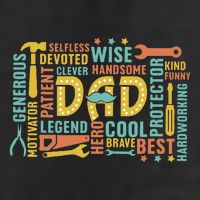 Retro Happy FatherS Day Dad Tools Best Dad Ever Golf Towel