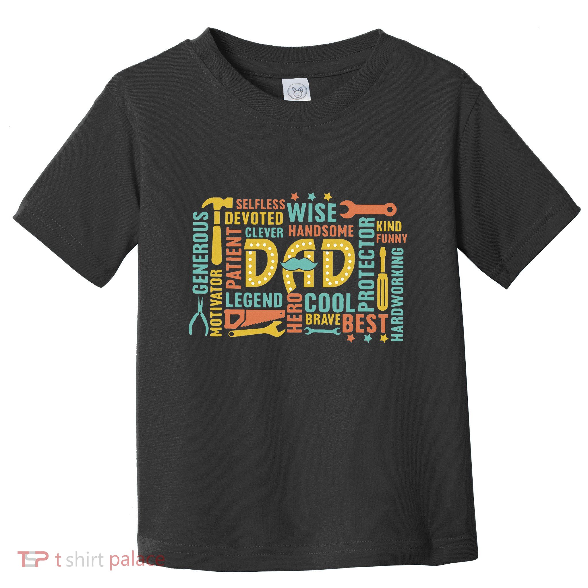 Retro Happy FatherS Day Dad Tools Best Dad Ever Toddler T-Shirt