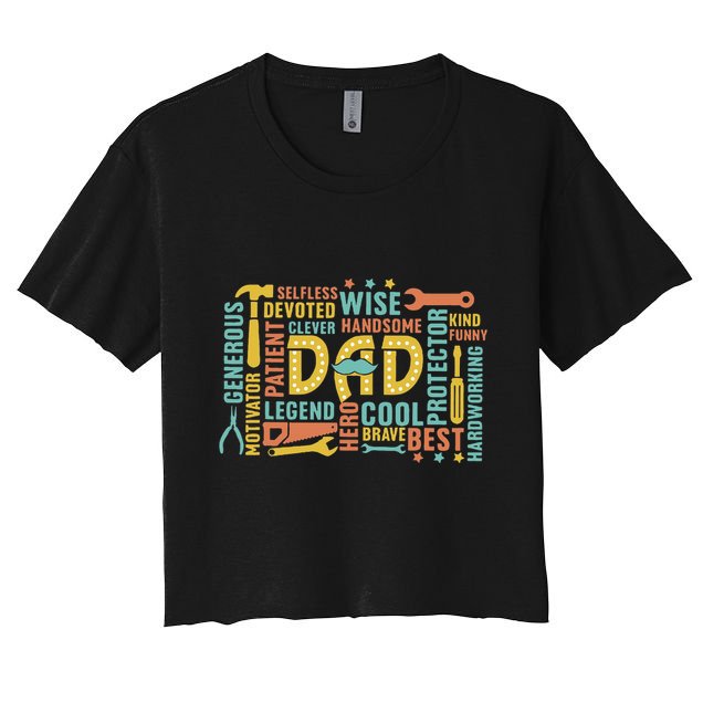 Retro Happy FatherS Day Dad Tools Best Dad Ever Crop Top