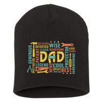 Retro Happy FatherS Day Dad Tools Best Dad Ever Short Acrylic Beanie