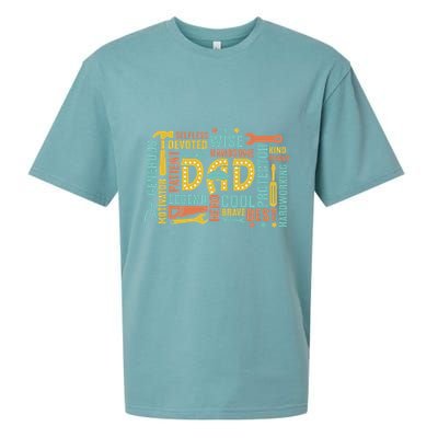 Retro Happy FatherS Day Dad Tools Best Dad Ever Sueded Cloud Jersey T-Shirt
