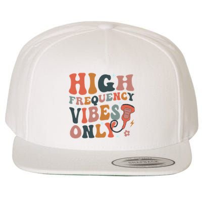 Retro High Frequency Vibes Only Sonography Ultrasound Tech Wool Snapback Cap