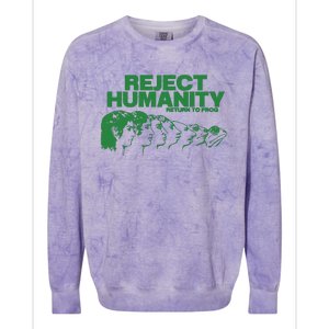 Reject Humanity Frog Scientific Evolution Meme Inspired Graphic Colorblast Crewneck Sweatshirt