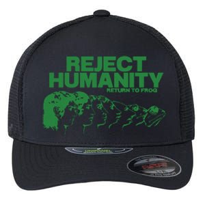 Reject Humanity Frog Scientific Evolution Meme Inspired Graphic Flexfit Unipanel Trucker Cap