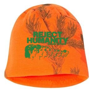 Reject Humanity Frog Scientific Evolution Meme Inspired Graphic Kati - Camo Knit Beanie