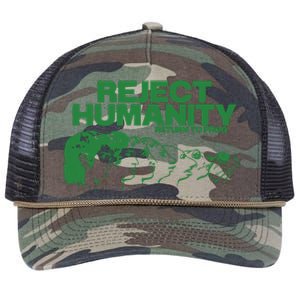 Reject Humanity Frog Scientific Evolution Meme Inspired Graphic Retro Rope Trucker Hat Cap