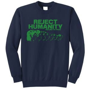 Reject Humanity Frog Scientific Evolution Meme Inspired Graphic Tall Sweatshirt