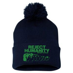 Reject Humanity Frog Scientific Evolution Meme Inspired Graphic Pom Pom 12in Knit Beanie