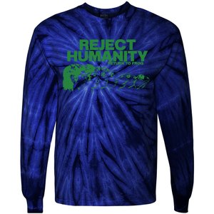 Reject Humanity Frog Scientific Evolution Meme Inspired Graphic Tie-Dye Long Sleeve Shirt