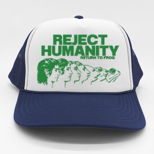 Reject Humanity Frog Scientific Evolution Meme Inspired Graphic Trucker Hat