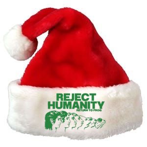 Reject Humanity Frog Scientific Evolution Meme Inspired Graphic Premium Christmas Santa Hat