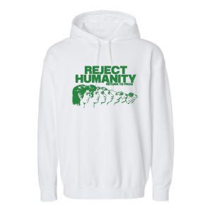 Reject Humanity Frog Scientific Evolution Meme Inspired Graphic Garment-Dyed Fleece Hoodie