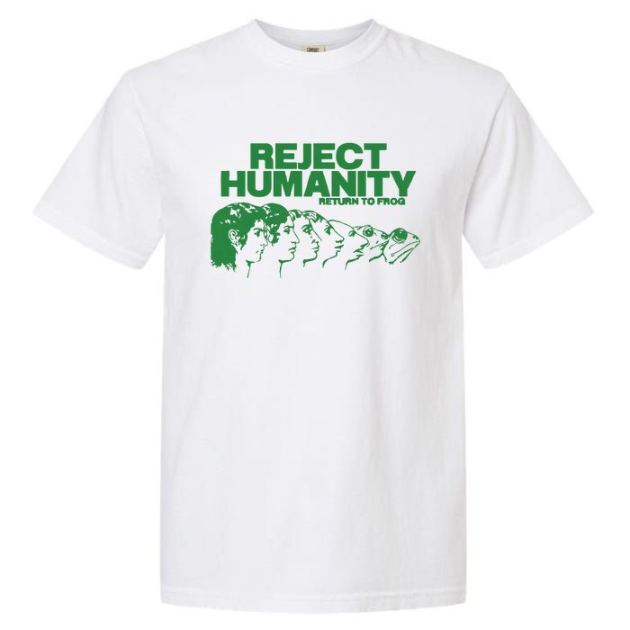 Reject Humanity Frog Scientific Evolution Meme Inspired Graphic Garment-Dyed Heavyweight T-Shirt