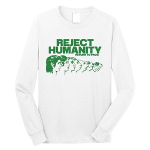 Reject Humanity Frog Scientific Evolution Meme Inspired Graphic Long Sleeve Shirt