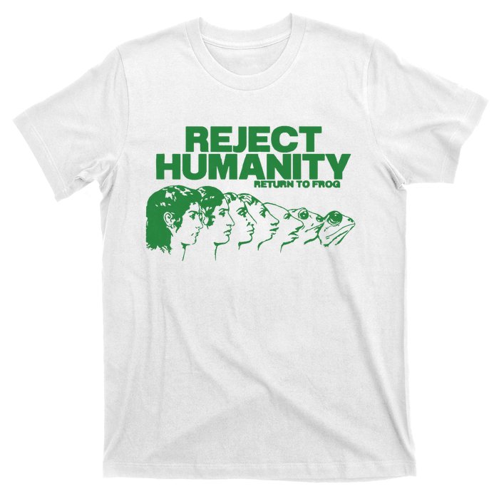 Reject Humanity Frog Scientific Evolution Meme Inspired Graphic T-Shirt