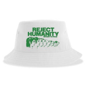 Reject Humanity Frog Scientific Evolution Meme Inspired Graphic Sustainable Bucket Hat