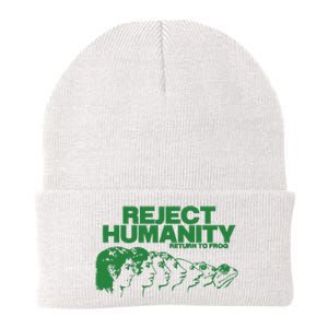 Reject Humanity Frog Scientific Evolution Meme Inspired Graphic Knit Cap Winter Beanie