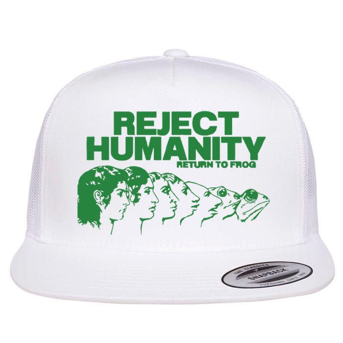 Reject Humanity Frog Scientific Evolution Meme Inspired Graphic Flat Bill Trucker Hat