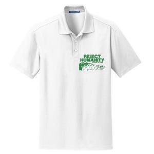 Reject Humanity Frog Scientific Evolution Meme Inspired Graphic Dry Zone Grid Polo