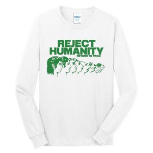 Reject Humanity Frog Scientific Evolution Meme Inspired Graphic Tall Long Sleeve T-Shirt