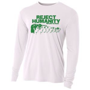 Reject Humanity Frog Scientific Evolution Meme Inspired Graphic Cooling Performance Long Sleeve Crew