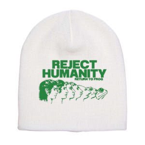 Reject Humanity Frog Scientific Evolution Meme Inspired Graphic Short Acrylic Beanie