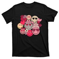 Retro Happy Face Smile Trendy Hippe Heart Valentine's Day T-Shirt