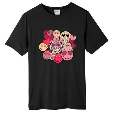 Retro Happy Face Smile Trendy Hippe Heart Valentine's Day Tall Fusion ChromaSoft Performance T-Shirt