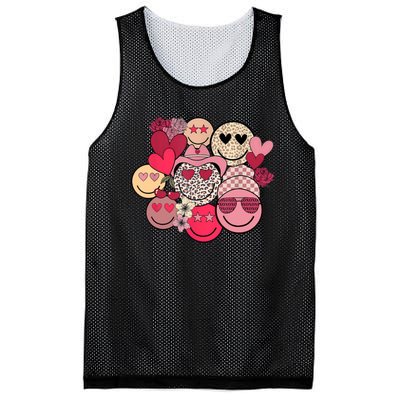 Retro Happy Face Smile Trendy Hippe Heart Valentine's Day Mesh Reversible Basketball Jersey Tank