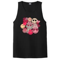 Retro Happy Face Smile Trendy Hippe Heart Valentine's Day PosiCharge Competitor Tank