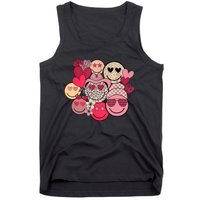 Retro Happy Face Smile Trendy Hippe Heart Valentine's Day Tank Top