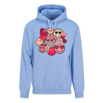 Retro Happy Face Smile Trendy Hippe Heart Valentine's Day Unisex Surf Hoodie