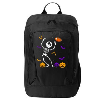 Retro Halloween Football Player Skeleton Football Lover Funny Gift City Backpack