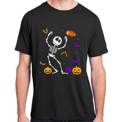 Retro Halloween Football Player Skeleton Football Lover Funny Gift Adult ChromaSoft Performance T-Shirt