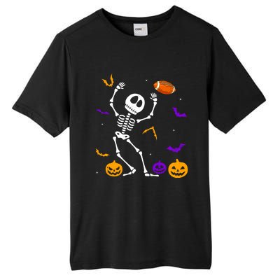 Retro Halloween Football Player Skeleton Football Lover Funny Gift Tall Fusion ChromaSoft Performance T-Shirt