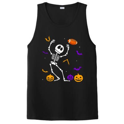 Retro Halloween Football Player Skeleton Football Lover Funny Gift PosiCharge Competitor Tank