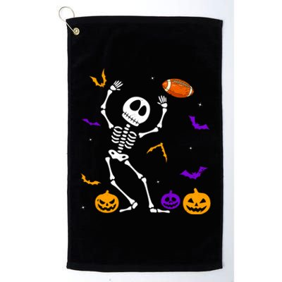 Retro Halloween Football Player Skeleton Football Lover Funny Gift Platinum Collection Golf Towel