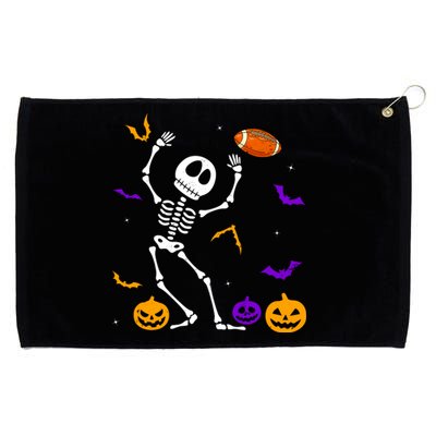 Retro Halloween Football Player Skeleton Football Lover Funny Gift Grommeted Golf Towel