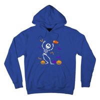 Retro Halloween Football Player Skeleton Football Lover Funny Gift Hoodie