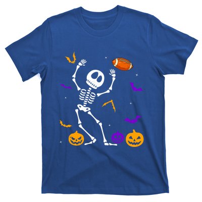 Retro Halloween Football Player Skeleton Football Lover Funny Gift T-Shirt