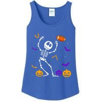 Retro Halloween Football Player Skeleton Football Lover Funny Gift Ladies Essential Tank