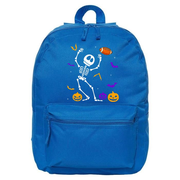 Retro Halloween Football Player Skeleton Football Lover Funny Gift 16 in Basic Backpack