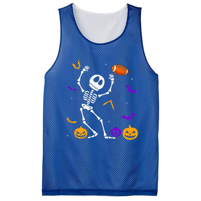 Retro Halloween Football Player Skeleton Football Lover Funny Gift Mesh Reversible Basketball Jersey Tank