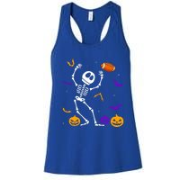 Retro Halloween Football Player Skeleton Football Lover Funny Gift Women's Racerback Tank