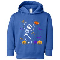 Retro Halloween Football Player Skeleton Football Lover Funny Gift Toddler Hoodie