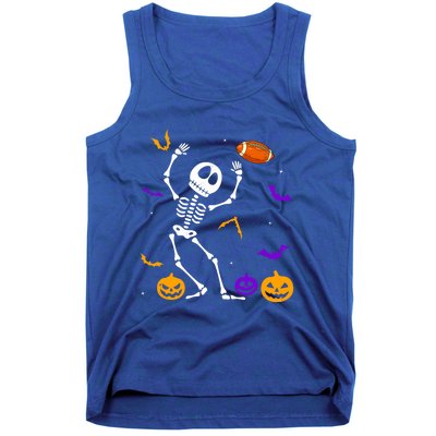 Retro Halloween Football Player Skeleton Football Lover Funny Gift Tank Top