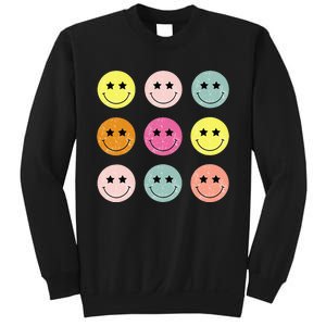 Retro Happy Face Checkered Pattern Sweatshirt