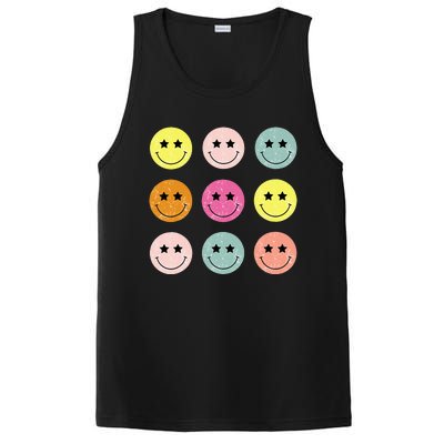 Retro Happy Face Checkered Pattern PosiCharge Competitor Tank