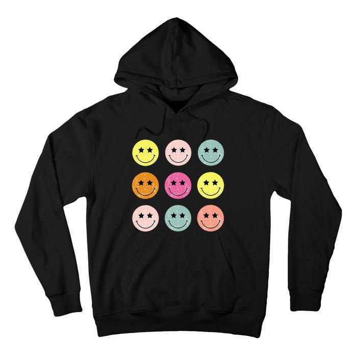 Retro Happy Face Checkered Pattern Tall Hoodie